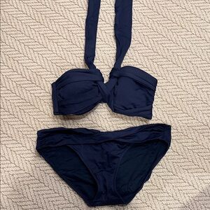 Elegant Navy Blue Bikini Set, Seafolly, sz M